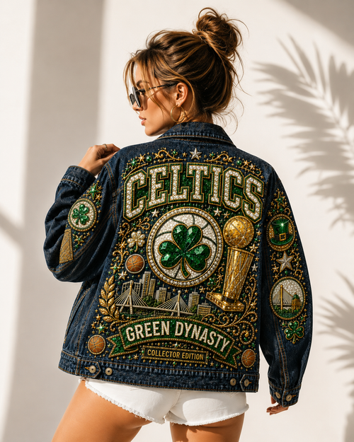 Green Dynasty Basketball Fan Oversized Denim Jacket - Collector Edition GDB101